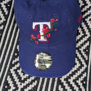New Era Blue Cap with Floral Embroidery